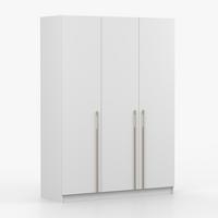 DREHTÜRENSCHRANK ROSA 3D 150/210/55, 3-türig, weiß - Goldfarben/Weiß, Holzwerkstoff (150/210/55cm) - imoebel24
