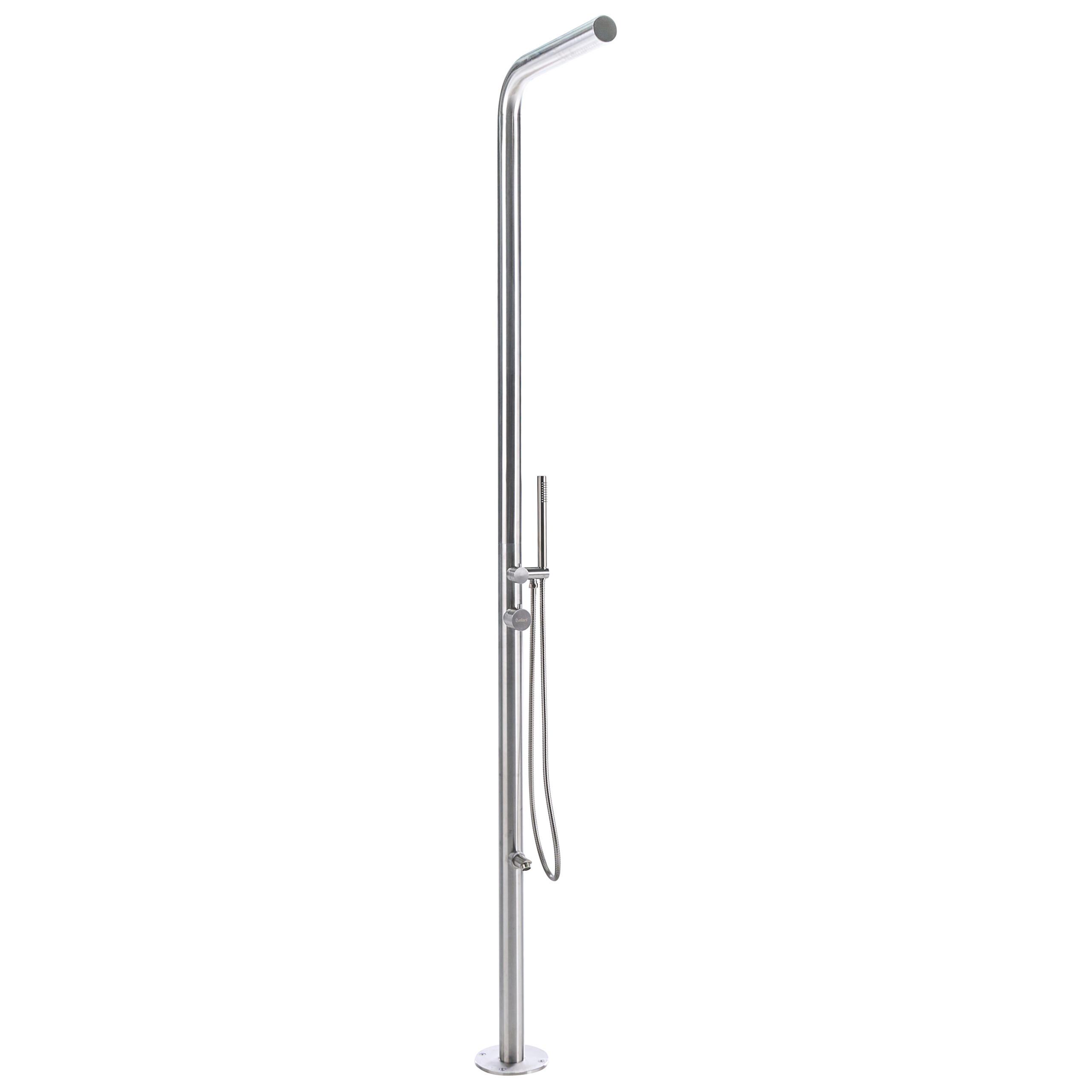 FREISTEHENDE Gartendusche Silber Sorapata - Silberfarben, Metall (57/230/17cm) - Beliani