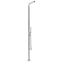 FREISTEHENDE Gartendusche Silber Sorapata - Silberfarben, Metall (57/230/17cm) - Beliani