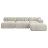 ECKSOFA modulares Sofa Razon-L2 - 285x160x70 cm Creme Cord - Hellgrau/Creme, Holzwerkstoff/Textil (285/160cm) - ALTDECOR