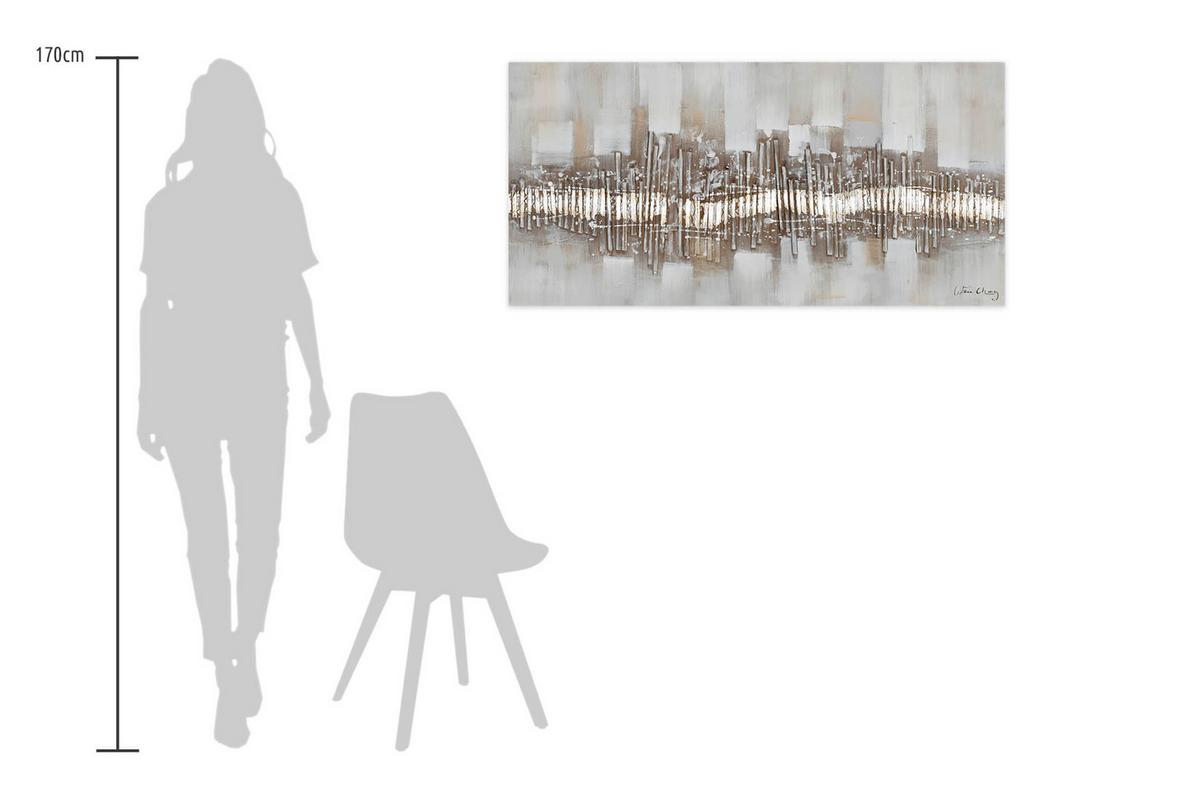 ÖLGEMÄLDE 120/60 cm - Beige/Grau, Holz/Textil (120/60cm) - KUNSTLOFT