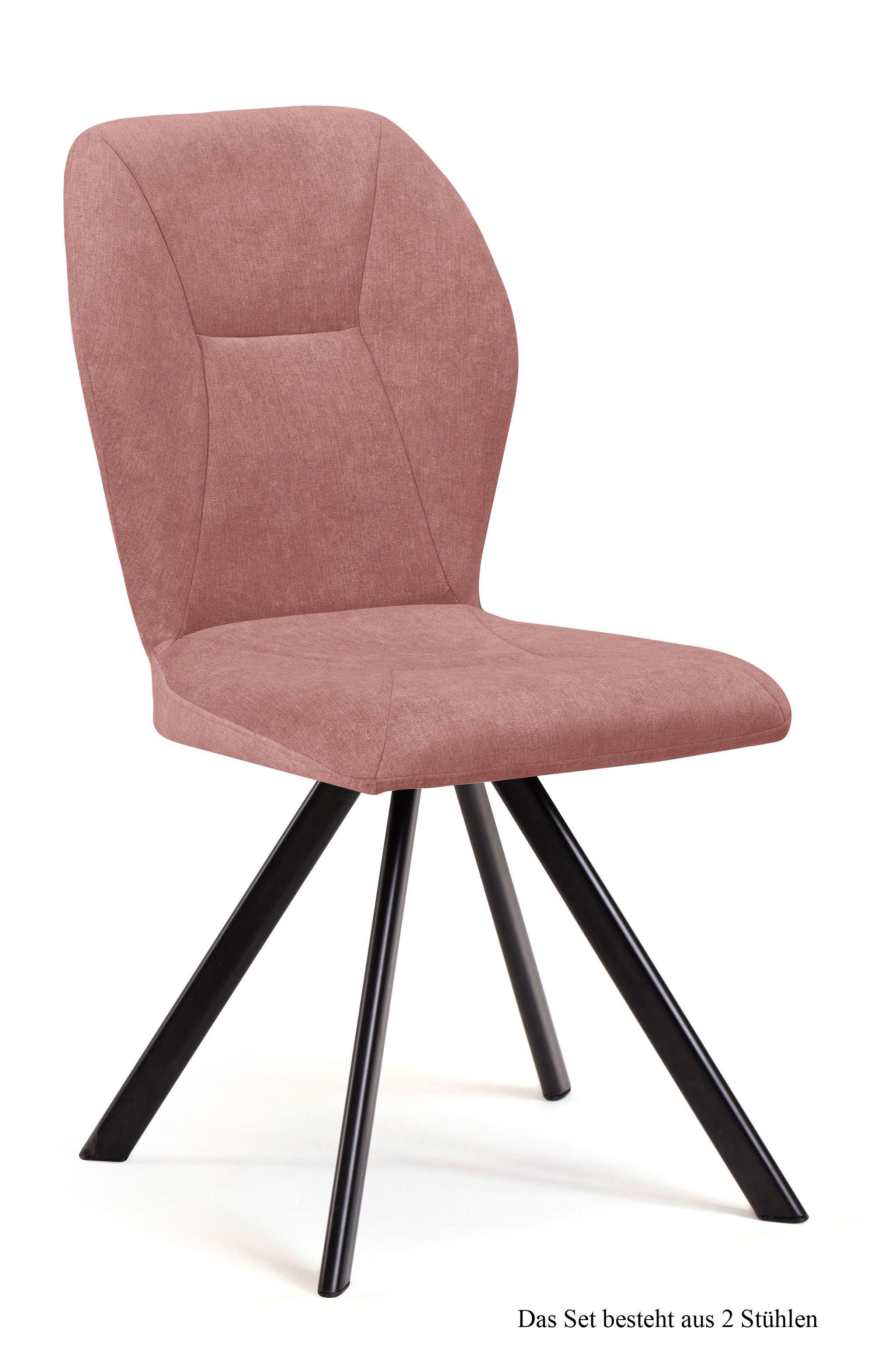 ESSZIMMERSTUHL drehbar (2er-Set) Diana 51x92x60 Schwarz/Rosewood - Dunkelrosa/Schwarz, Kunststoff (60/92/51cm) - 58aufmkessel