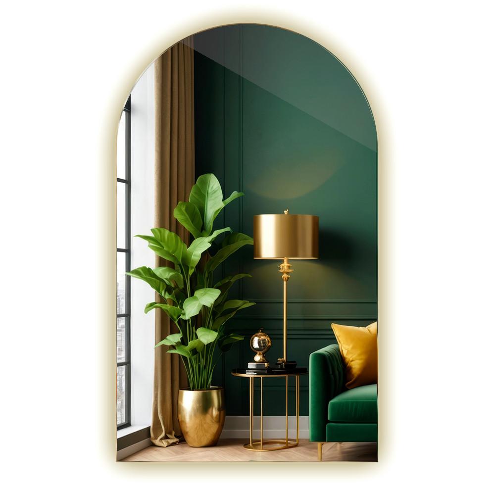 LED SPIEGEL 45 x 80 cm Unregelmäßige Form Neutralweiß 4000K - Hellblau, Glas (45/80/0.4cm) - TULUP
