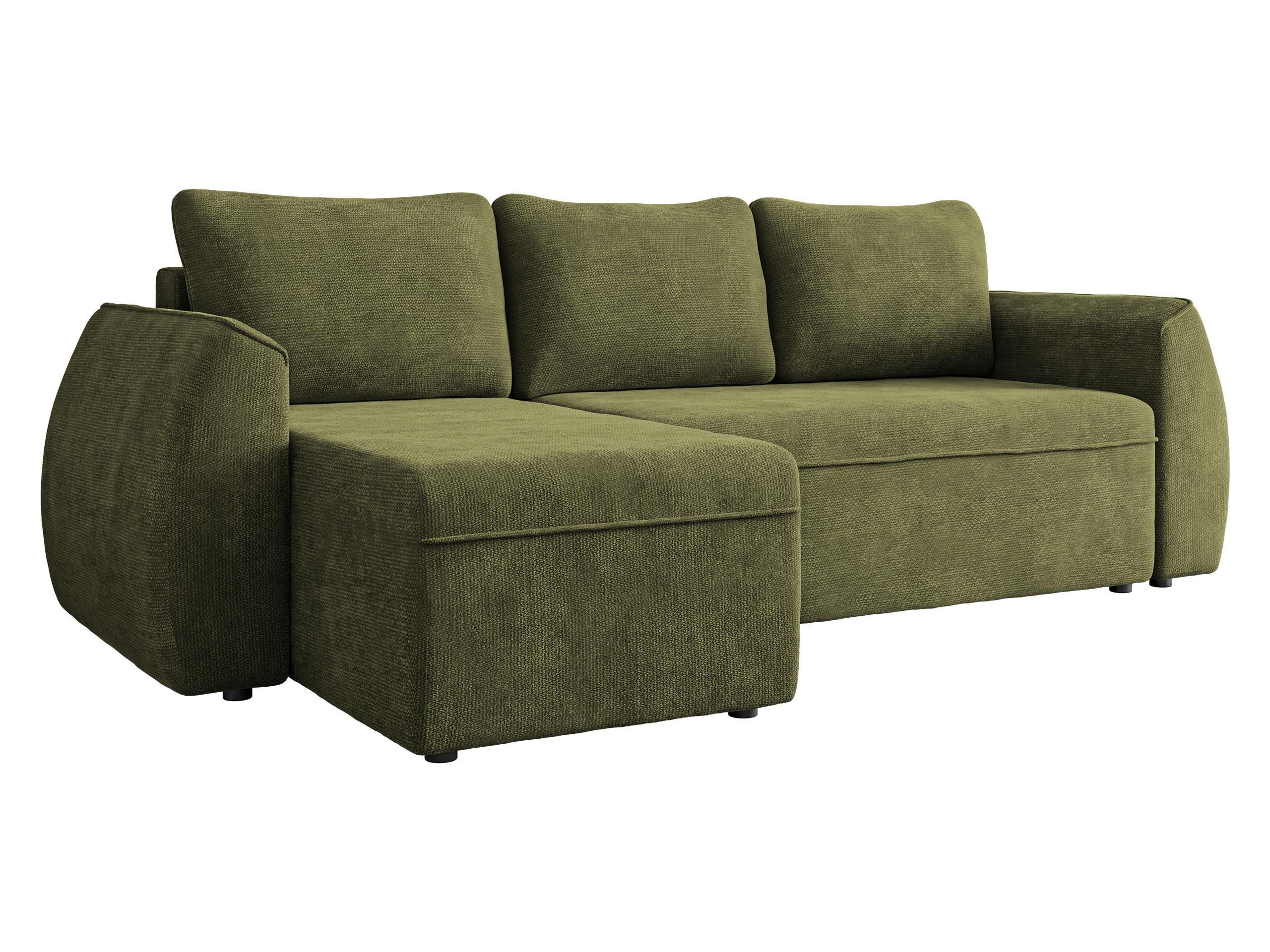 ECKSCHLAFSOFA Darlan - Schwarz/Grün, Holz/Kunststoff (245/143cm) - MIRJAN24