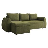 ECKSCHLAFSOFA Darlan - Schwarz/Grün, Holz/Kunststoff (245/143cm) - MIRJAN24