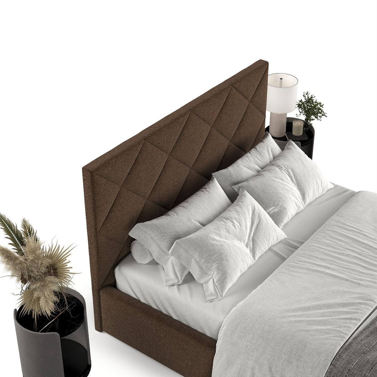 POLSTERBETT Torno 140/200 cm Braun im Inari Stoff - Schwarz/Naturfarben, Holz/Holzwerkstoff (140/200cm) - AltaBeds