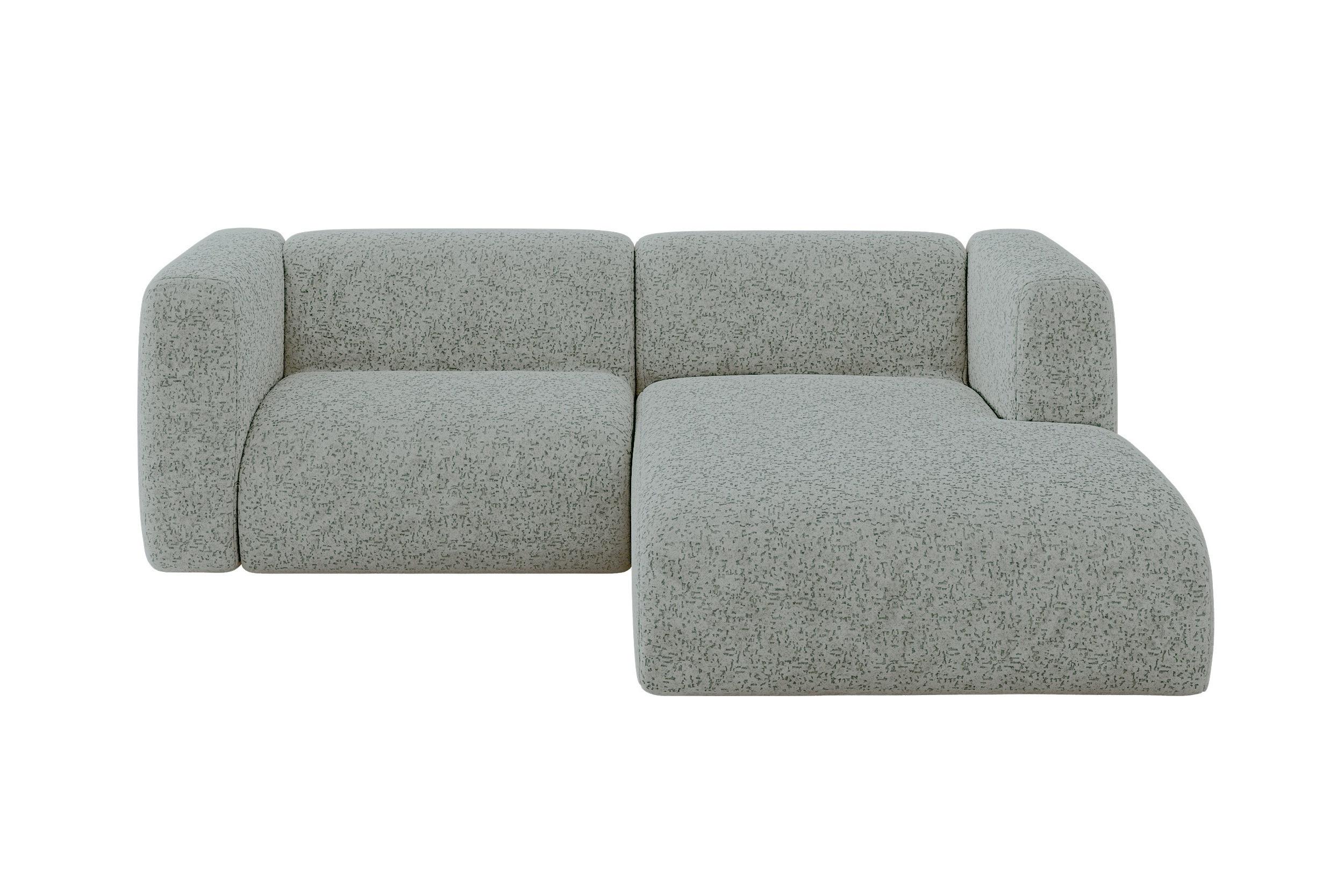 ECKSOFA Ottomane Rechts MIRA-L1 227x179x89 Grün Velours - Schwarz/Hellgrün, Holzwerkstoff/Kunststoff (227/179cm) - ALTDECOR