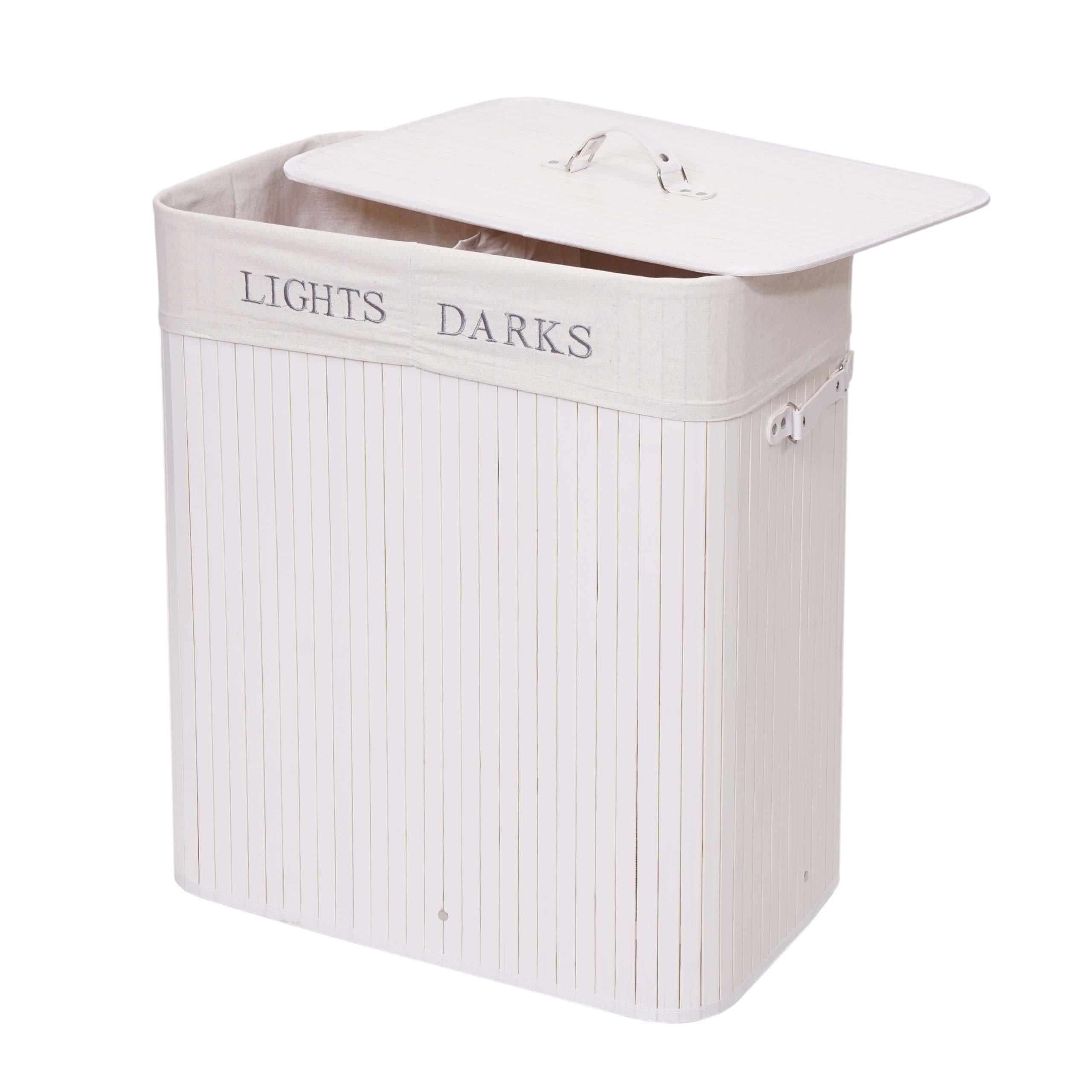 WÄSCHEKORB Weiß, Cremeweiß - Creme/Weiß, Holz (55/63/34cm) - MCW