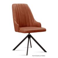 ESSZIMMERSTUHL drehbar (8er-Set) Denise 52x91x60 Schwarz/Cognac - Cognac/Schwarz, Kunststoff (60/91/52cm) - 58aufmkessel
