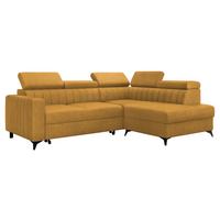 ECKSOFA Milano 2RRLXP, Seite: Rechts 2R+R+LXP - Currygelb, Holz/Textil (249/195cm) - MIRJAN24