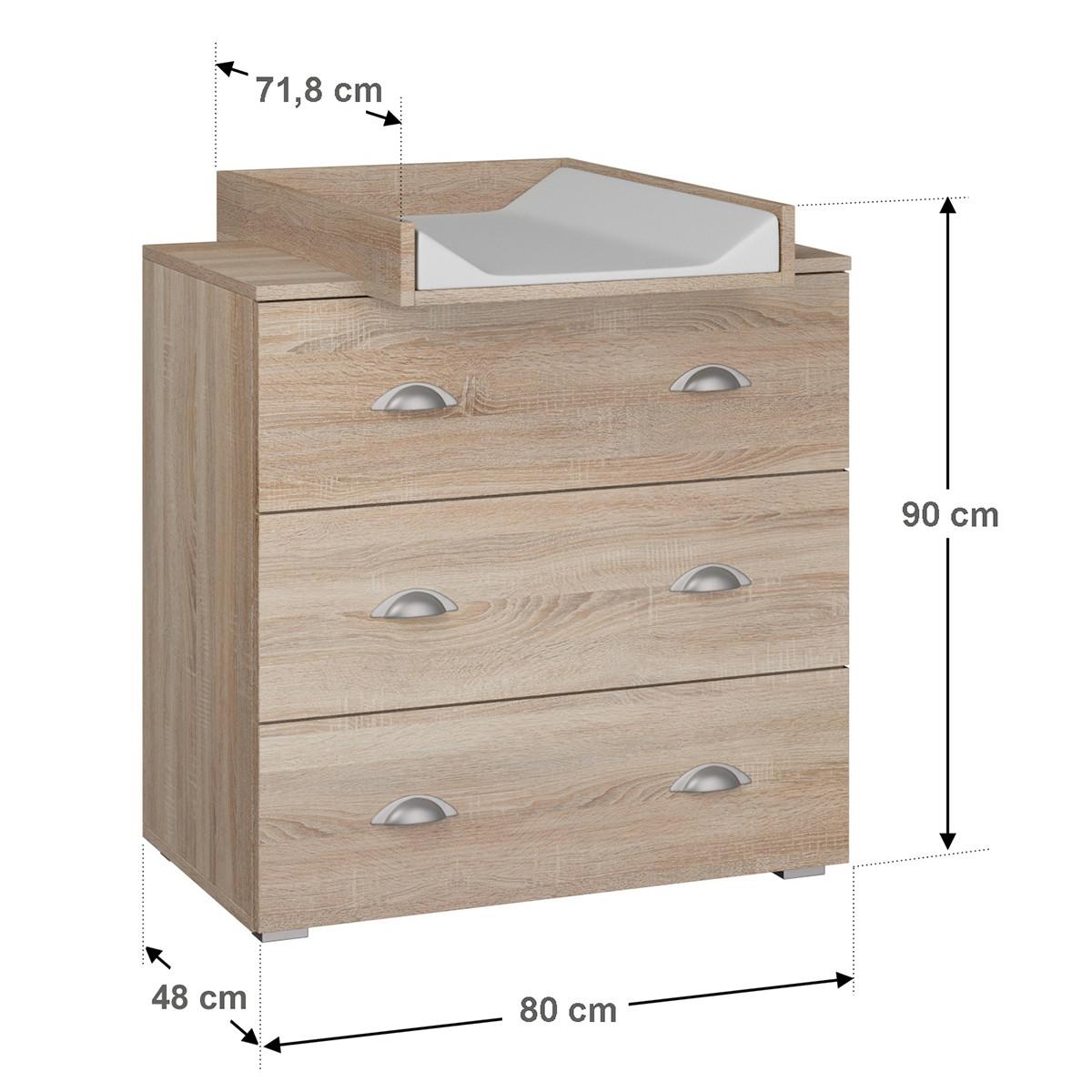 KINDERKOMMODE Lio Holz - Braun, Holzwerkstoff (80/90/48cm) - Petits-meubles