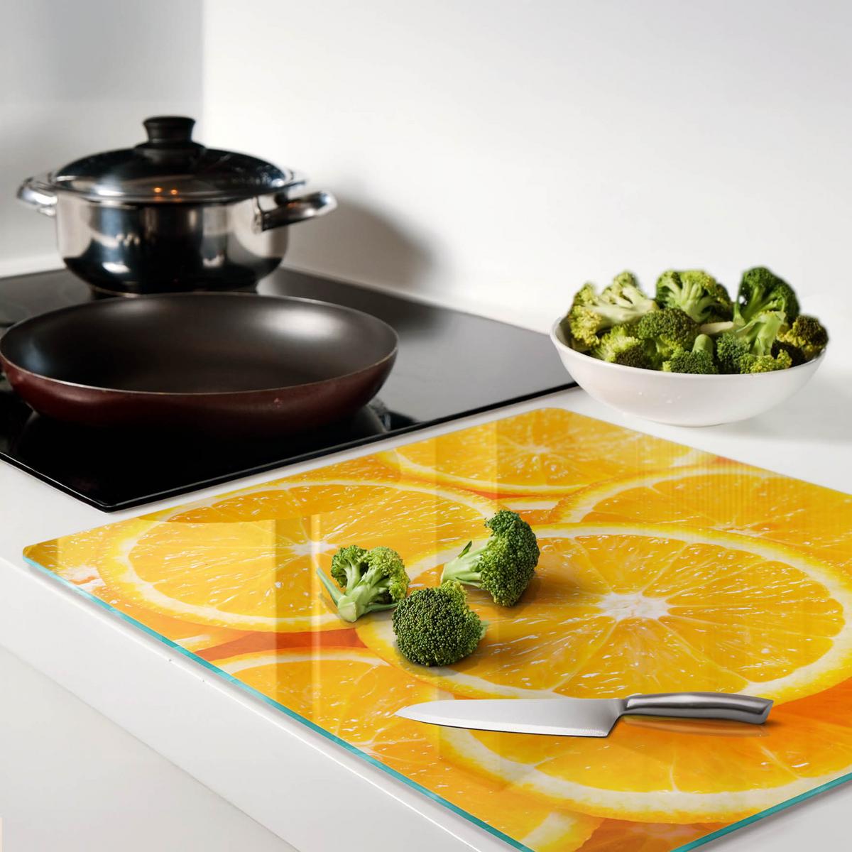 GLASPLATTE 60x52 cm Orangenscheiben - Orange, Glas (60/0.4/52cm) - TULUP
