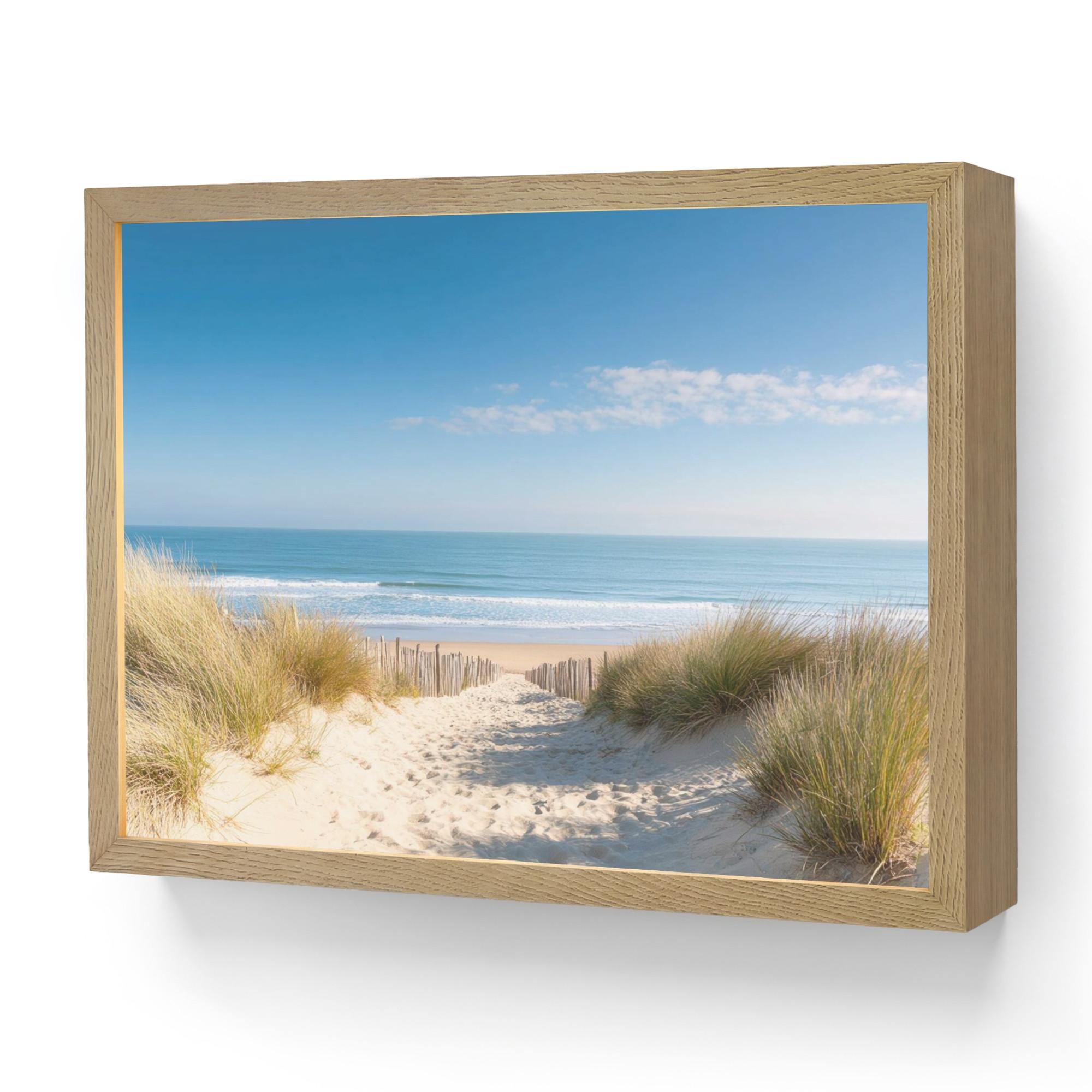 WANDLEUCHTE MIT AKKU Strand - Meer - Düne - Sand - Sommer 40x30 cm - Sandfarben, Holzwerkstoff (40/30/8cm) - OnlyWow