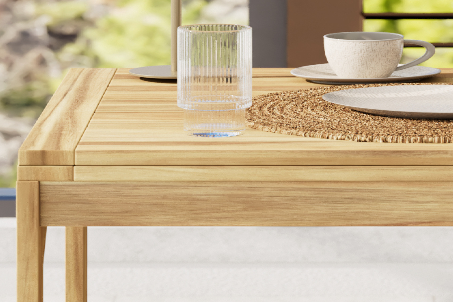 Balkontisch ausziehbar Echtholz Akazie teilmassiv