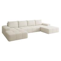 WOHNLANDSCHAFT Tonseo U - Sandfarben/Schwarz, Holz/Kunststoff (344/78/173cm) - MIRJAN24