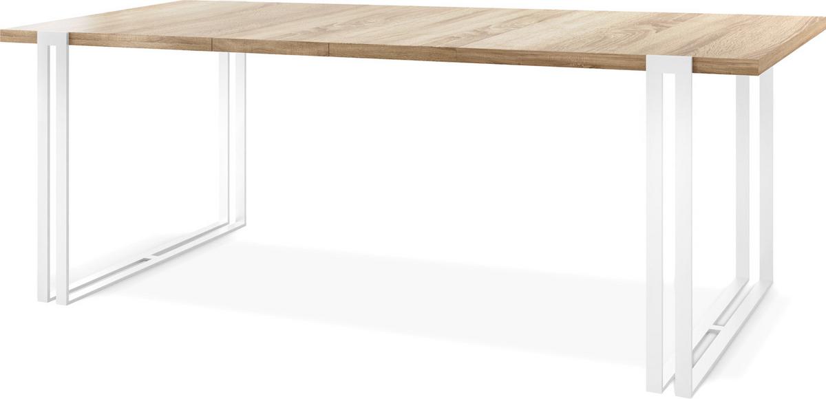 ESSTISCH Lilo rechteckig ausziehbar, Sonoma Eiche 140-240/80/76 cm - Weiß/Sonoma Eiche, Holzwerkstoff/Metall (80/240/76cm) - WFL GROUP