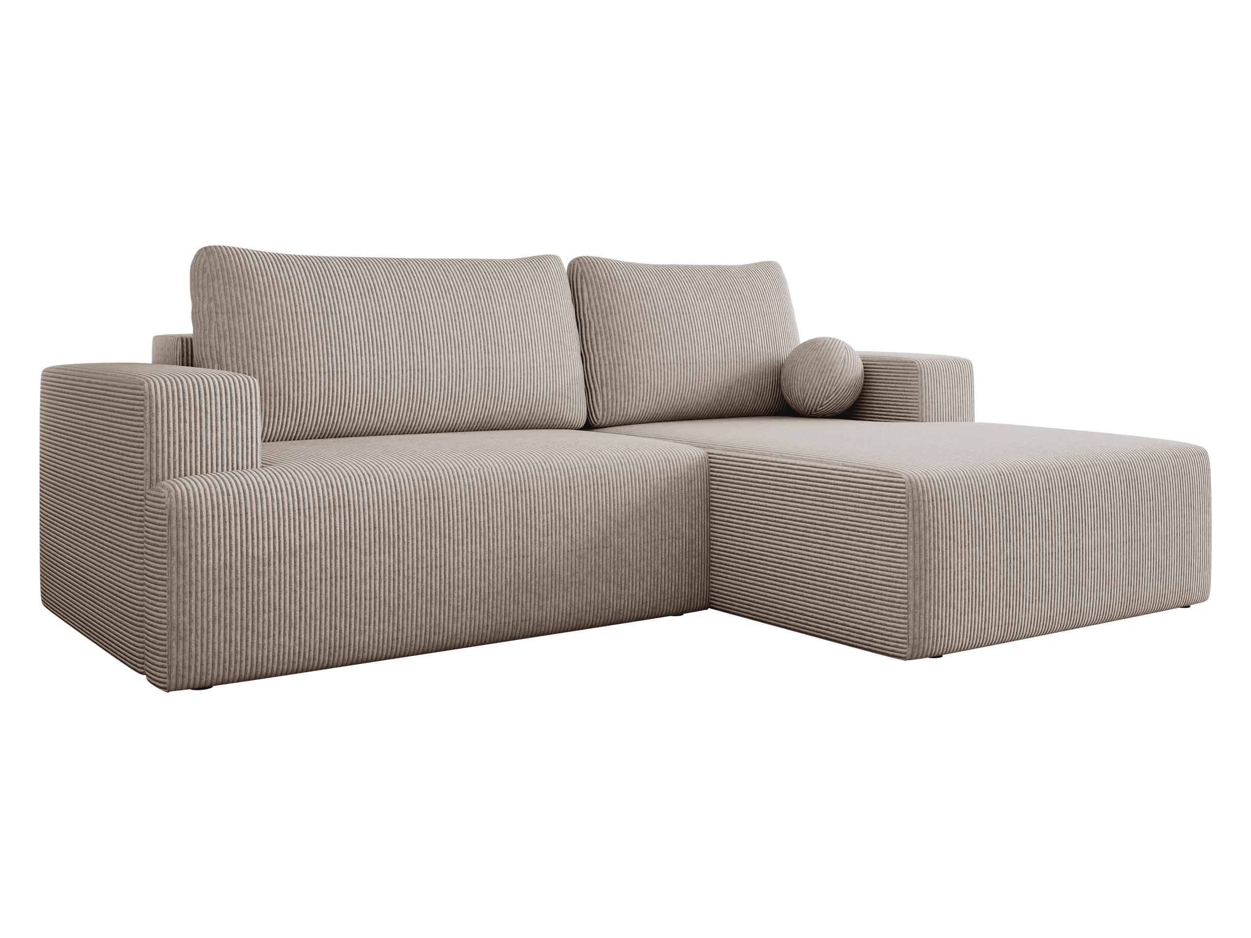 ECKSOFA Mivo Cord, Seite: Rechts - Schwarz/Sahara, Holz/Kunststoff (266/163cm) - MIRJAN24