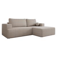 ECKSOFA Mivo Cord, Seite: Rechts - Schwarz/Sahara, Holz/Kunststoff (266/163cm) - MIRJAN24