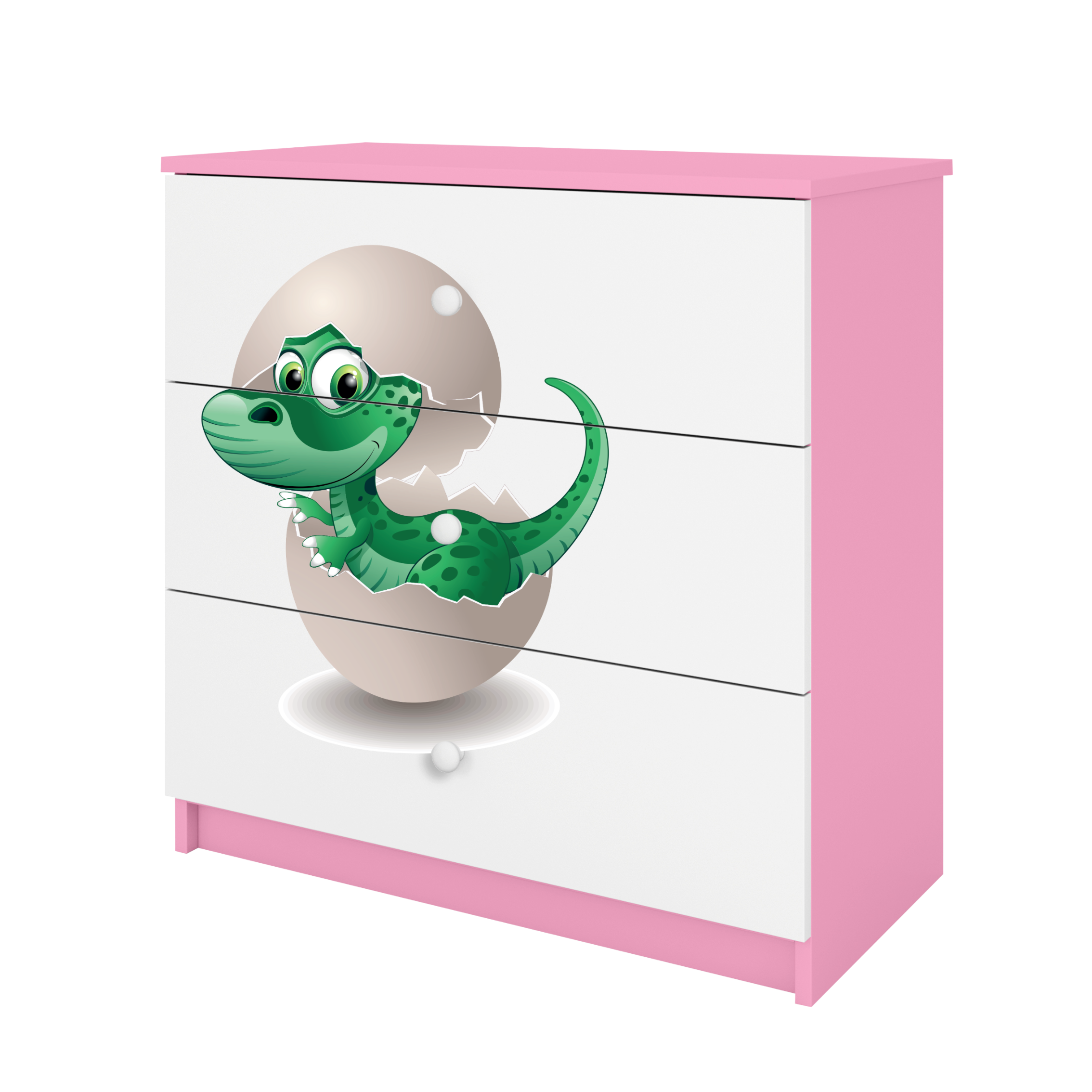 KOMMODE Babydreams Kleiner Dino 81/81/41 - Rosa, Holzwerkstoff (81/81/41cm) - RAUMHIRSCH FURNITURE