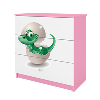 KOMMODE Babydreams Kleiner Dino 81/81/41 - Rosa, Holzwerkstoff (81/81/41cm) - RAUMHIRSCH FURNITURE