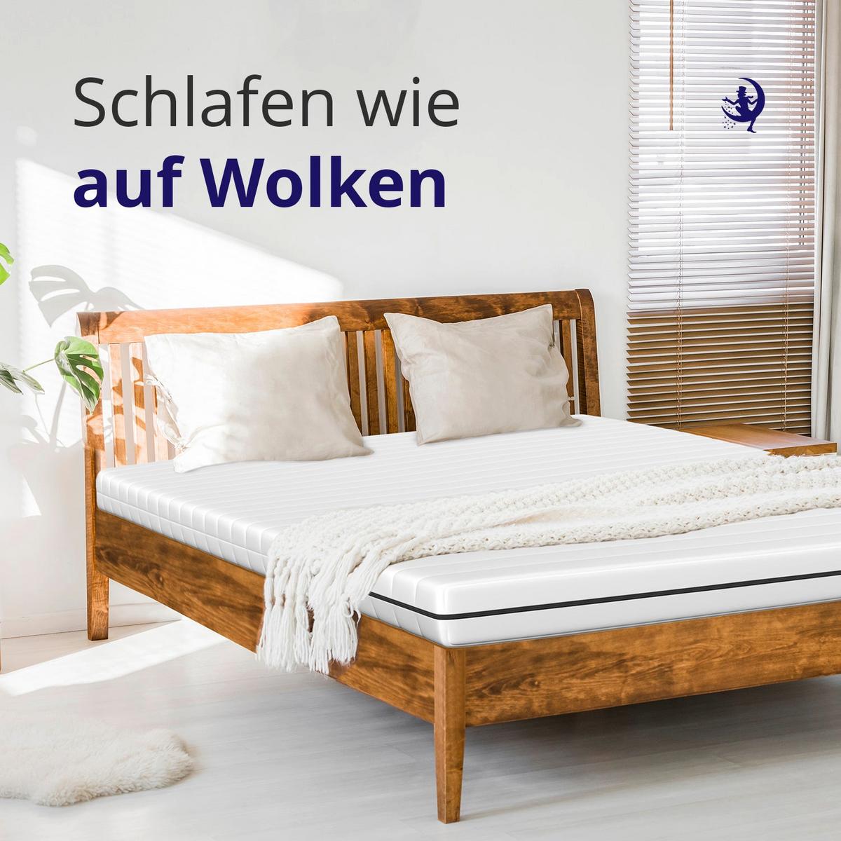WENDEMATRATZE H2 H3 90x200 cm – 7 Zonen Kaltschaummatratze ca. 15 cm – Jugendmatratze & Alltagsmatratze mit waschbarem Bezug - Weiß, Textil (90/200cm) - Mister Sandman