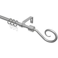 GARDINENSTANGE / TELESKOPSTANGE Hera Helix 70-120 cm, 1-läufig, 16/13 mm Ø Silbergrau - Silberfarben/Alufarben, Kunststoff/Metall (120cm) - INTERDECO