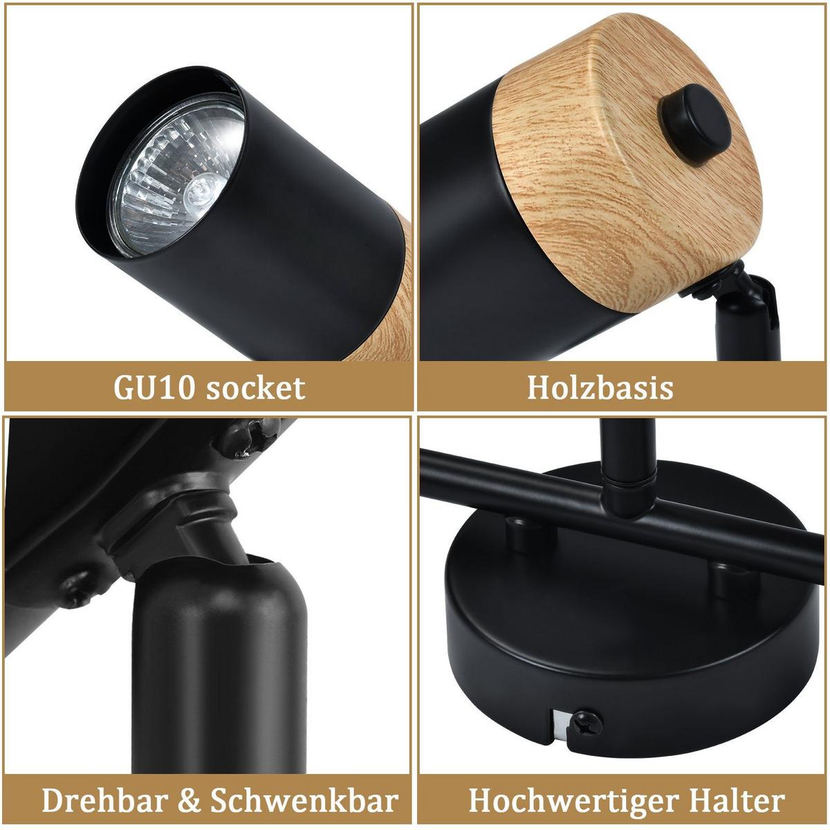 DECKENLEUCHTE Doris 3-flammig 41.5/9/19 cm - Schwarz, Metall (48/9/19cm) - Nettlife