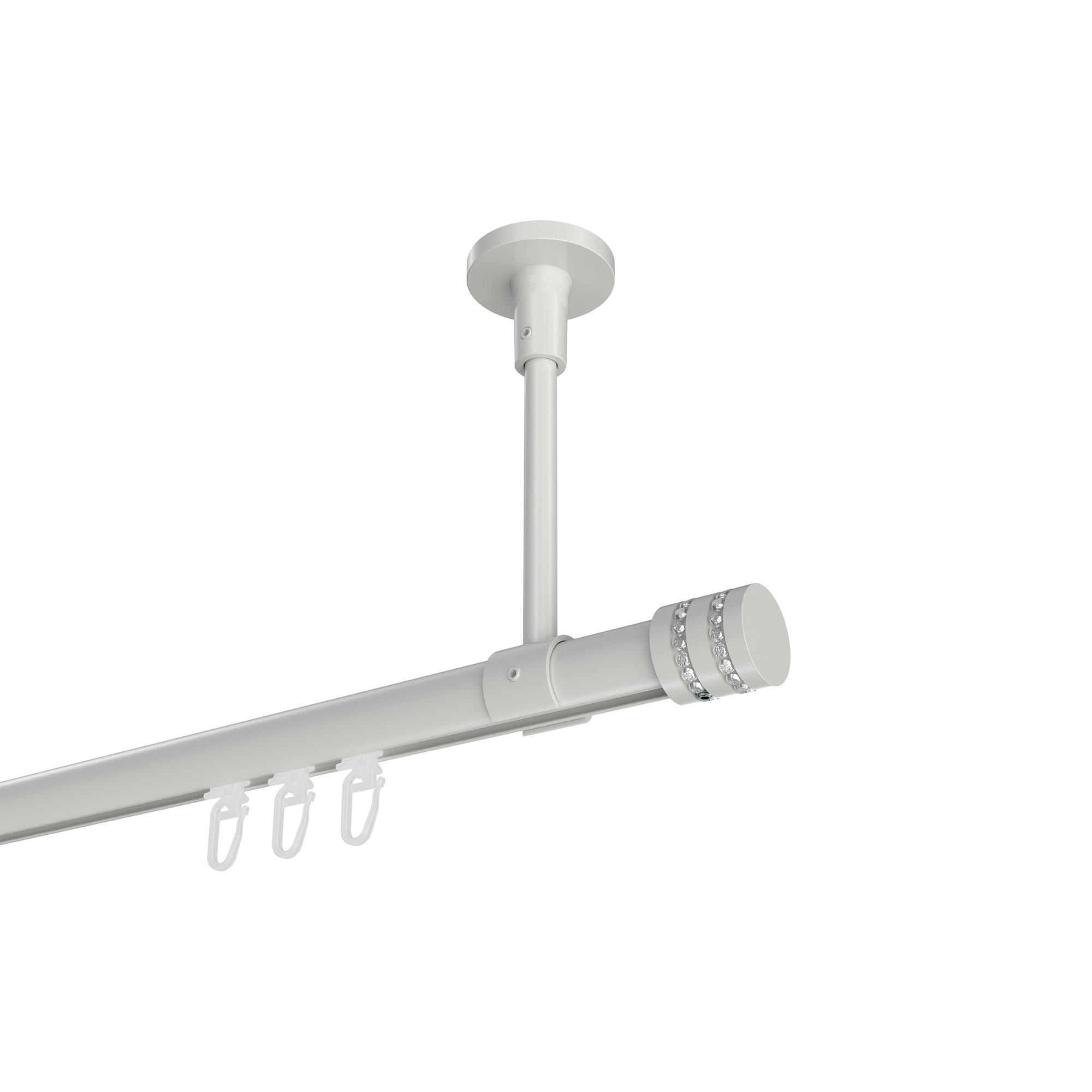 GARDINENSTANGE INNENLAUF Sonette Estana 280 cm (geteilt in 2 x 140 cm), 1-läufig, 20 mm Ø Weiß - Weiß, Metall (280cm) - INTERDECO