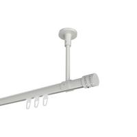 GARDINENSTANGE INNENLAUF Sonette Estana 280 cm (geteilt in 2 x 140 cm), 1-läufig, 20 mm Ø Weiß - Weiß, Metall (280cm) - INTERDECO