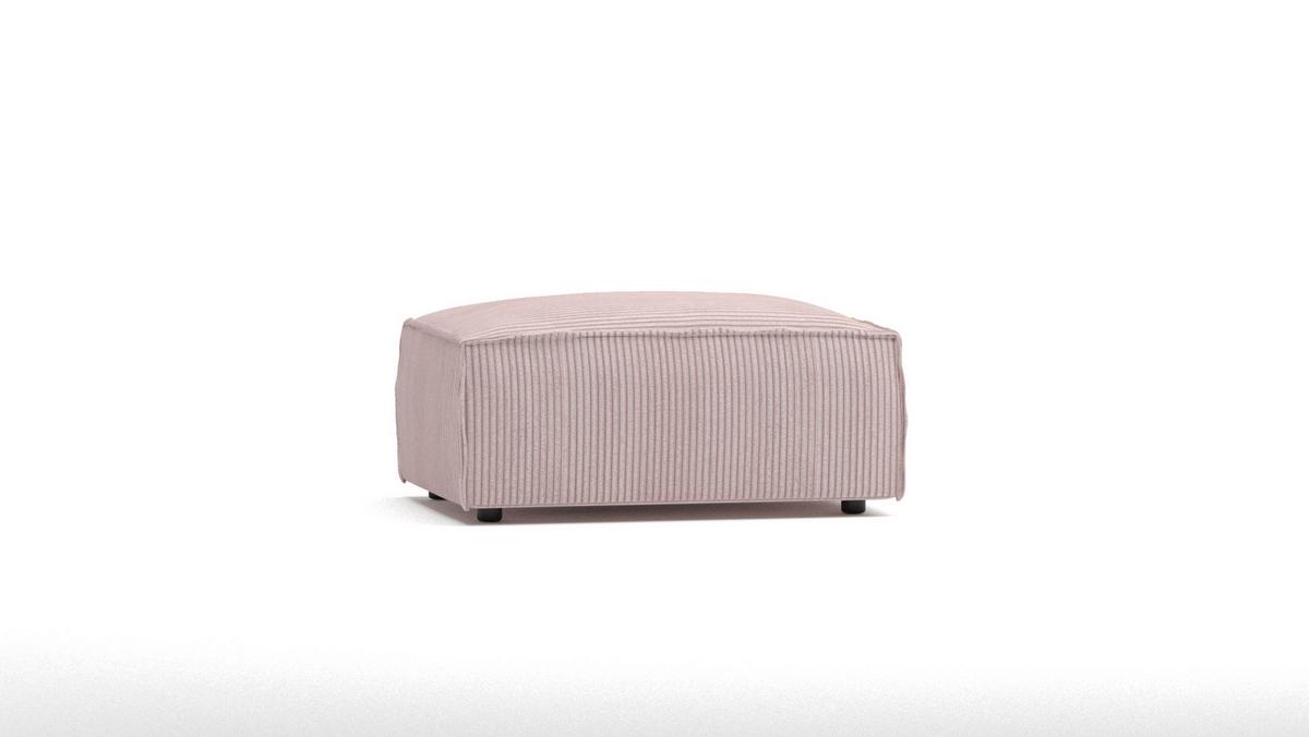 HOCKER Nova Puderrosa Cord - Pink/Schwarz, Holz/Kunststoff (93/46/73cm) - S-Style Möbel