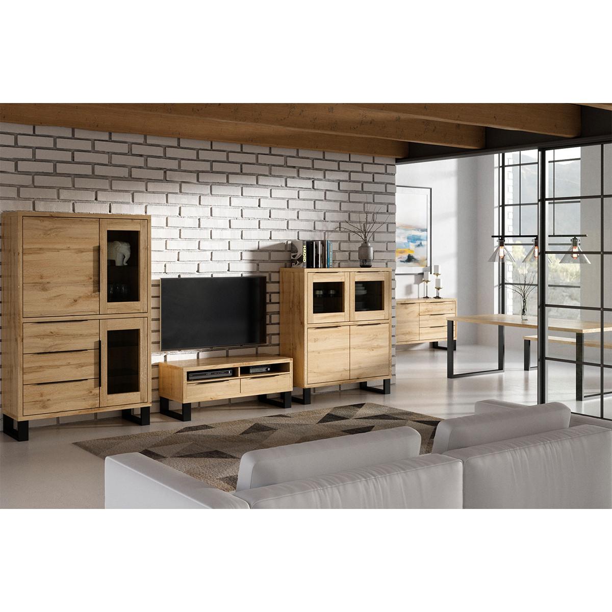 SIDEBOARD Eden Holz und Metall - Braun, Holzwerkstoff (144/83/45cm) - Petits-meubles