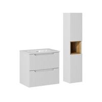BADMÖBEL 60cm Riva 2er-Set Weiß - Weiß, Holzwerkstoff (60/57/40cm) - Petits-meubles