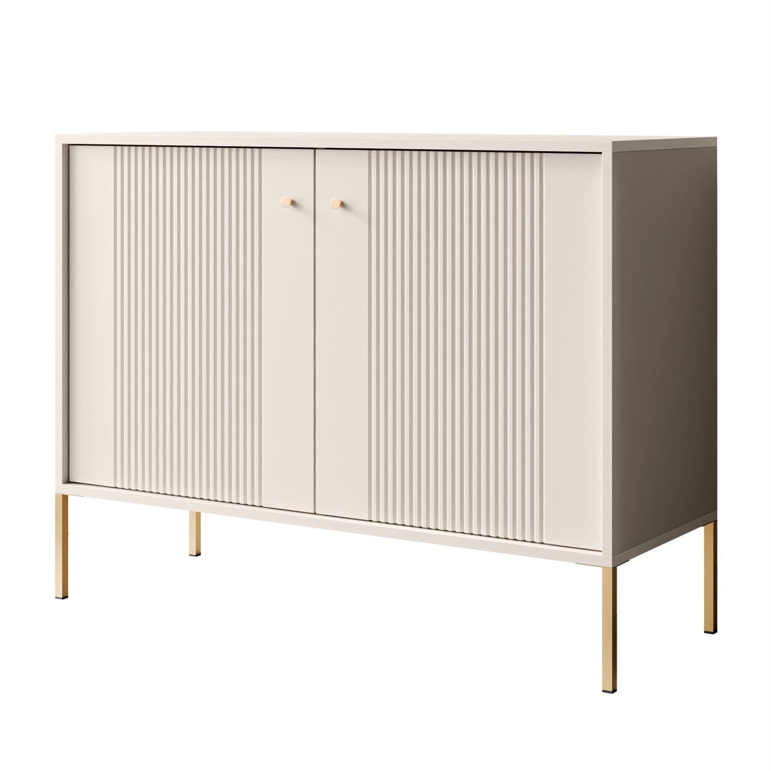 KOMMODE VIVALDI 2D mit geriffelten Fronten - Kaschmir, Holzwerkstoff (105/79/39cm) - Lookway