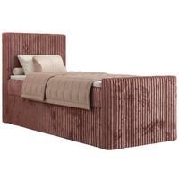 BOXBETT TILIANO DUO 90/200 - Rosa Cord - H4 - Topper Visco - Links Seite - Rosa, Textil (200/90cm) - MKS