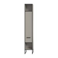BADEZIMMERSCHRANK mit 1 Tür und 2 Nischen, Kaschmir 32/192/30 cm - Beige, Holzwerkstoff (32/192/37.4cm) - Calicosy