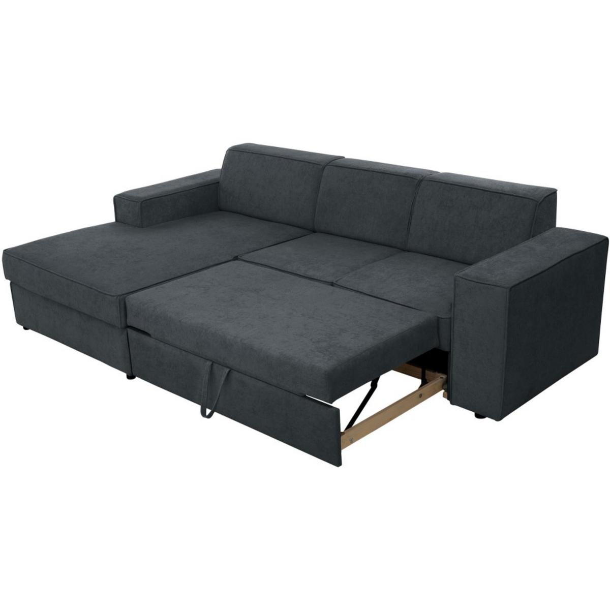 ECKSCHLAFSOFA mit Schlaffunktion Pedro L schwarz links - Schwarz, Kunststoff/Textil (267/160cm) - Beautysofa