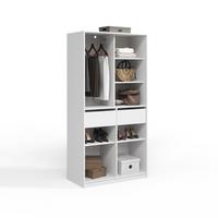 KLEIDERSCHRANK Trento Weiß mit 2 Schubladen - Weiß, Holzwerkstoff (100/200/50cm) - Livinity®
