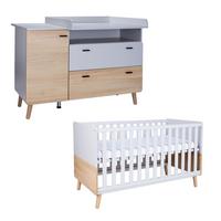 BABYZIMMER Set Lovis 2-teilig - Eichefarben/Hellgrau, Holz/Holzwerkstoff (1/1/1cm) - arthur berndt