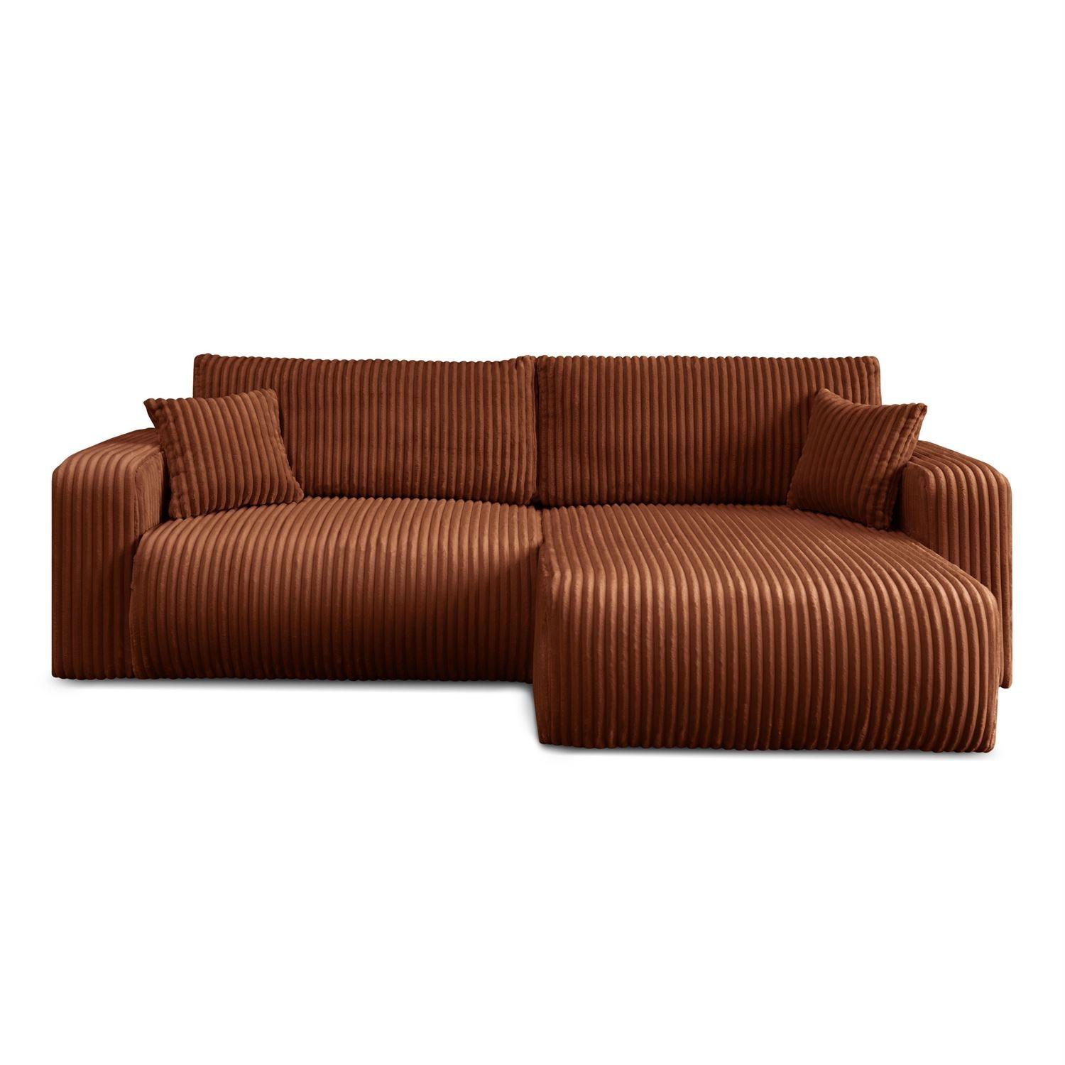 ECKSOFA MOVE mit Schlaffunktion und Bettkasten, Tilia 52 - Cognac, Textil (247/143cm) - Lookway