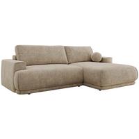 ECKSCHLAFSOFA RINA L Beige Schenille grob gewebt - rechts - Beige/Schwarz, Kunststoff/Textil (170/267cm) - MKS
