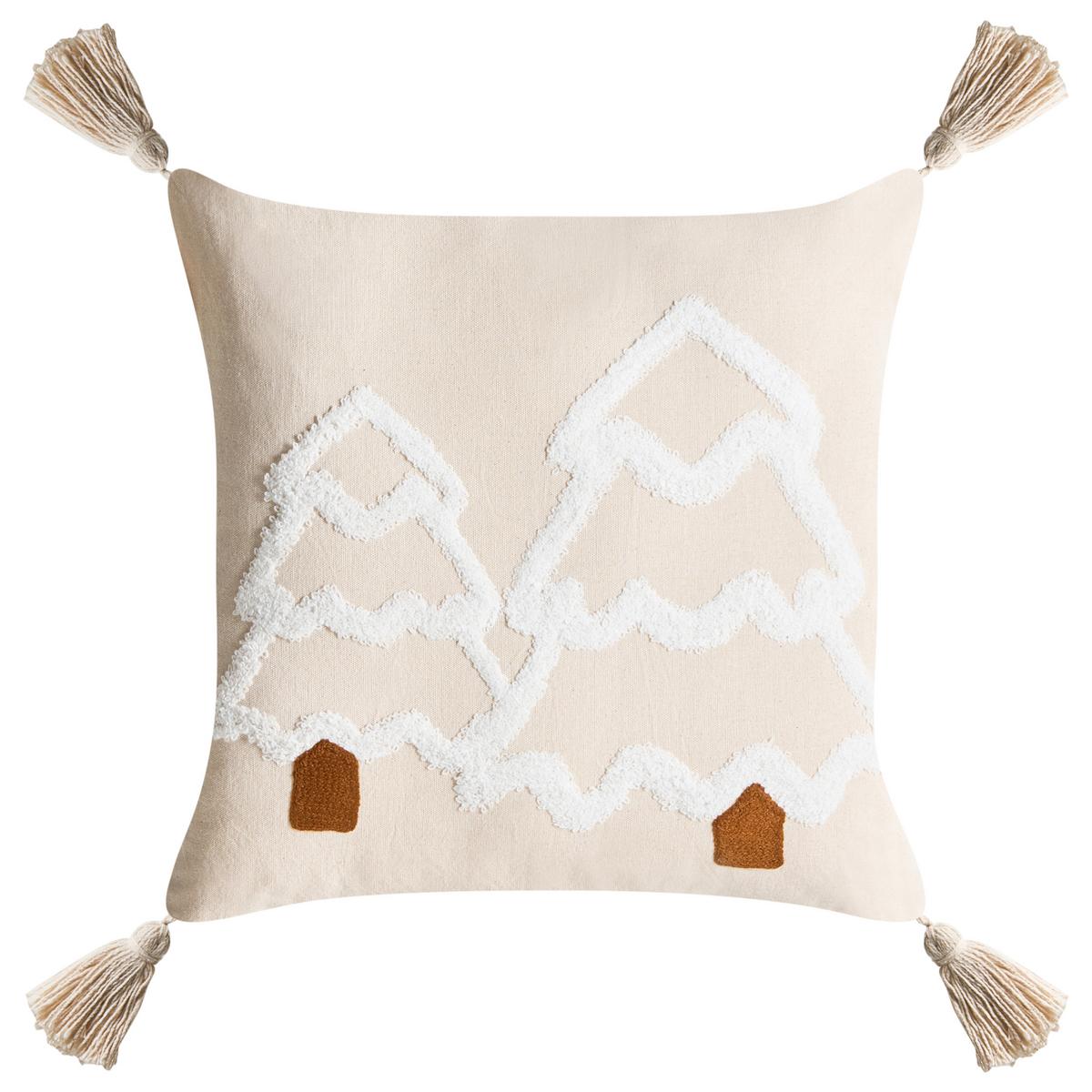 DEKOKISSEN 2er-Set Hellbeige 45/45 cm Intsia - Beige/Weiß, Naturmaterialien (50/45cm) - Beliani