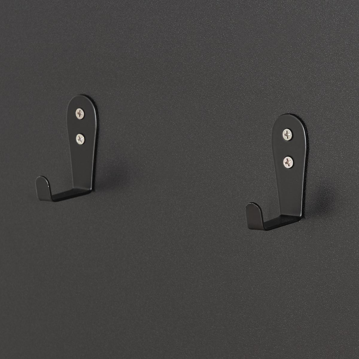 GARDEROBENPANEEL Helsinge - Schwarz/Naturfarben, Holzwerkstoff/Metall (59.5/140/16cm) - [en.casa]