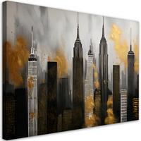 WANDBILD wolkenkratzer gebäude architektur - Grau, Textil (60/40cm) - Feeby