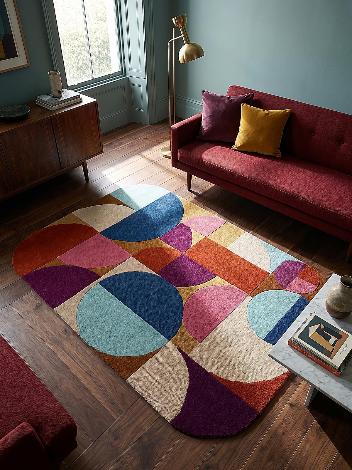 WOLLTEPPICH HALLEIN, geometrisch, Rosa-Bunt, 200 x 290 cm - Multicolor, Textil (290/200cm) - KADIMA DESIGN