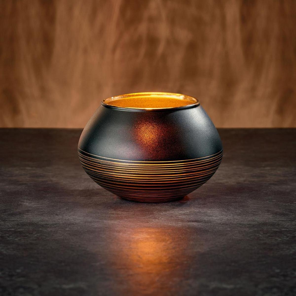 DEKO-SET Manufacture Swirl schwarz 3-tlg. - Schwarz, Glas (2cm) - Villeroy & Boch