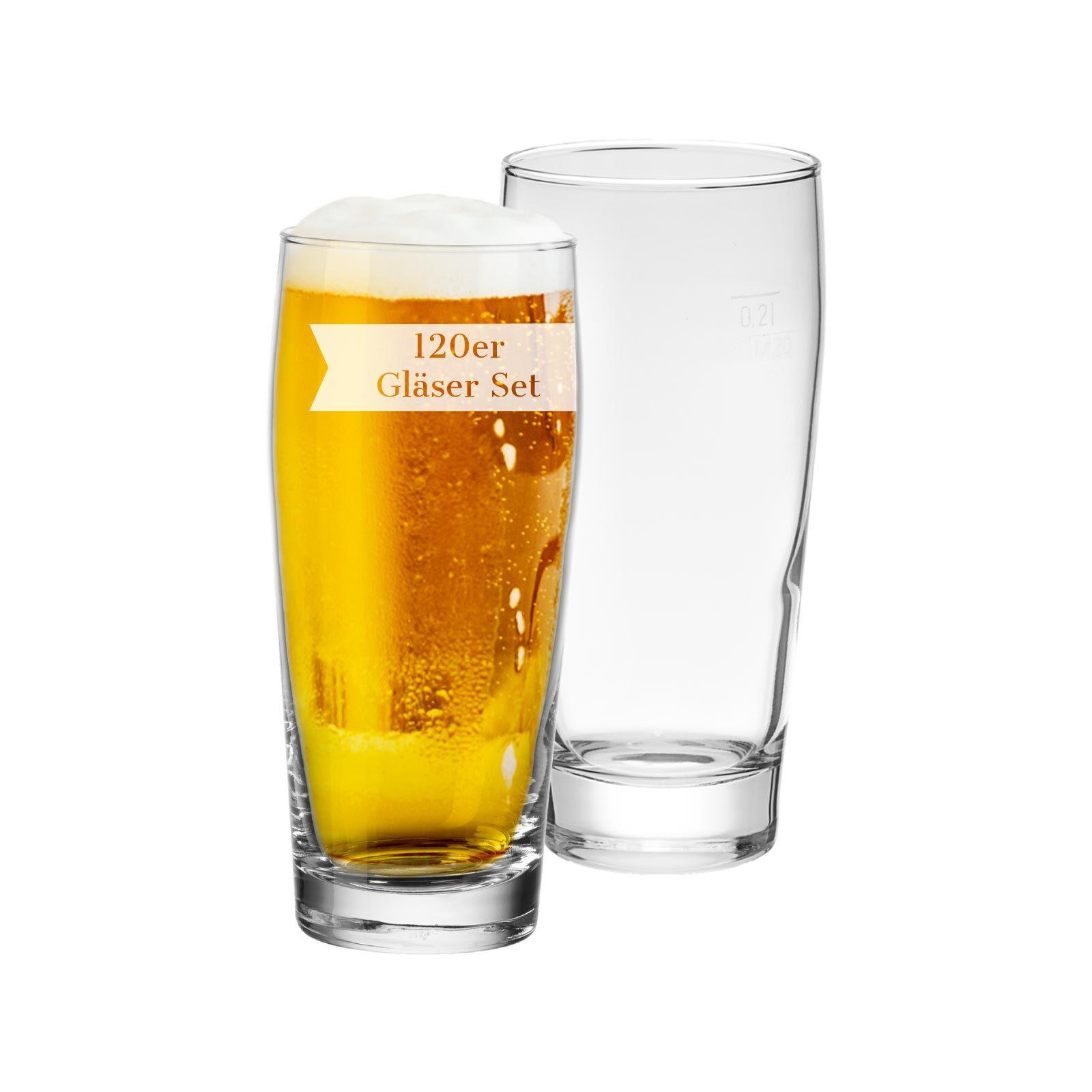 WILLI BECHER GEEICHT Gastro transparent 0,2 l 120er Set - Transparent, Glas (0.2L) - Van Well