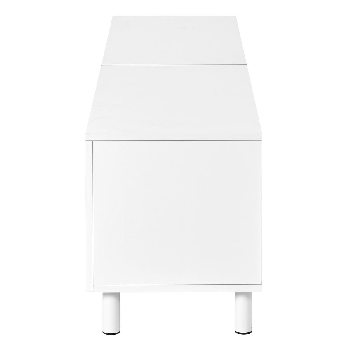TV-LOWBOARD Weiß 180cm mit 5 Türen Bogen-Design & Metallfüßen - Weiß, Holzwerkstoff (180/45/38cm) - Urban Meuble