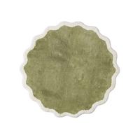 BADTEPPICH Wellenrand, rund 70 cm, 100 % Baumwolle - Grün, Textil (70/70cm) - Homescapes
