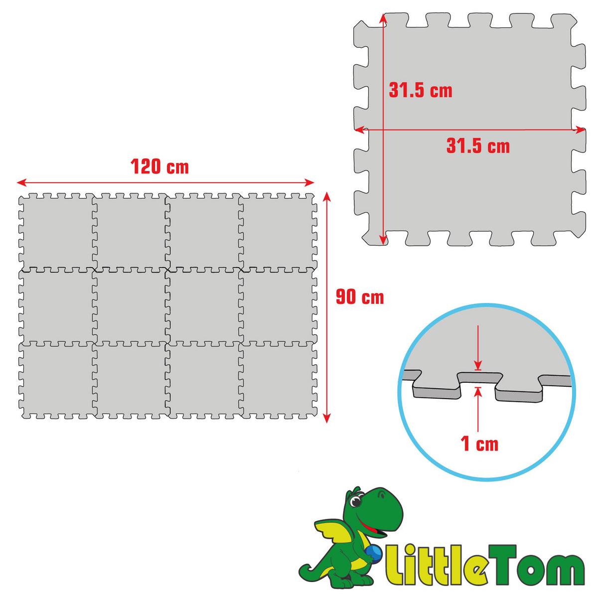 SPIELMATTE STRASSE- 120/90 cm Puzzlematte Grün - Multicolor, Kunststoff (30/30cm) - Littletom
