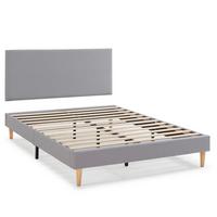 POLSTERBETT + kopfteil 140x190 cm Aura, Hellgrau - Hellgrau, Textil (190/140/90cm) - VS Venta-stock